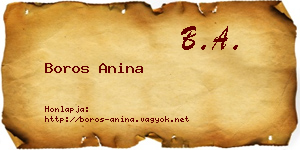 Boros Anina névjegykártya